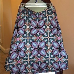Knee-length skirt, size M (10), flower pattern